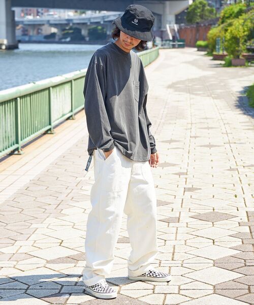 「FFEIN」 長袖Tシャツ MEDIUM チャコール メンズ