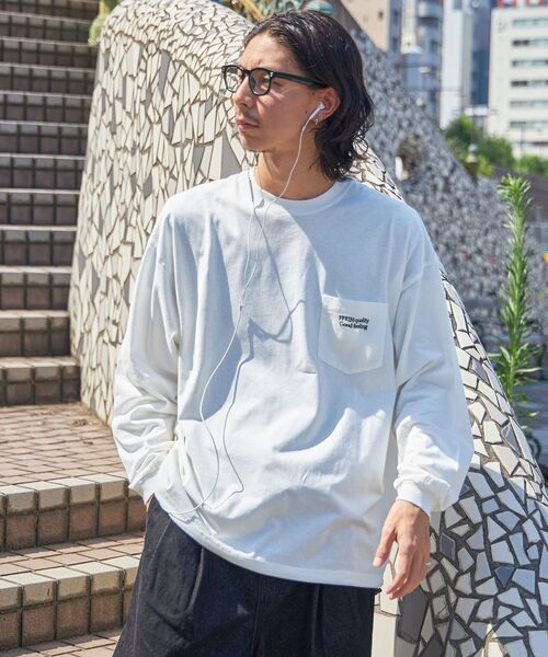 「FFEIN」 長袖Tシャツ MEDIUM チャコール メンズ