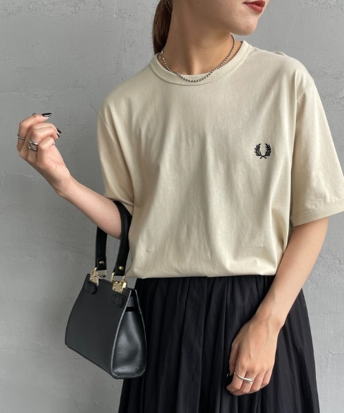 「FRED PERRY」 半袖Tシャツ S オートミール レディース
