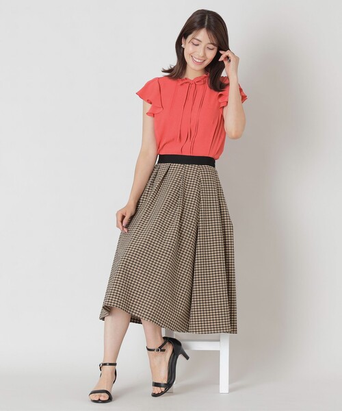 2022春夏モデル　TO BE CHIC ギンガムチェック　フレアロングスカート TO BE CHIC スカート ギンガムチェック : ZOZOTOWN Yahoo!店