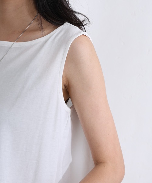 ElegChic タンクトップ ノースリーブ 脇 タック ノースリーブトップス