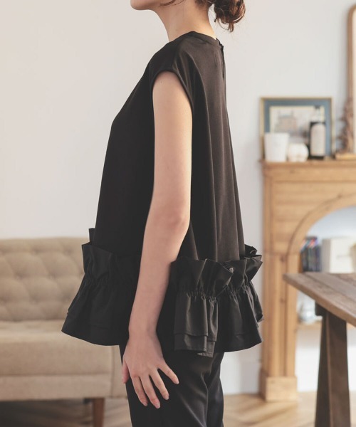 「DONOBAN」 ノースリーブトップス F ブラック レディース_画像2