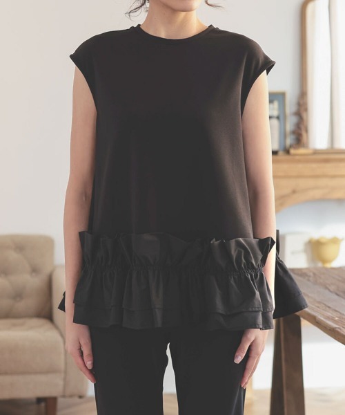 「DONOBAN」 ノースリーブトップス F ブラック レディース_画像4