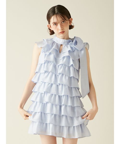 LILY BROWN（リリーブラウン） ドレス フリルボウタイミニドレス