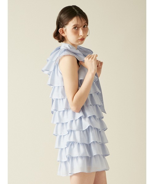 リリーブラウン　フリルボウタイミニドレス LILY BROWN（リリーブラウン） ドレス フリルボウタイミニドレス