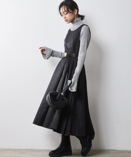 「CHIC STYLE」 タートルネックニット L ブラック レディース_画像2