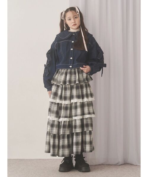 merry jenny（メリージェニー） デニムジャケット gジャン Bigリボン