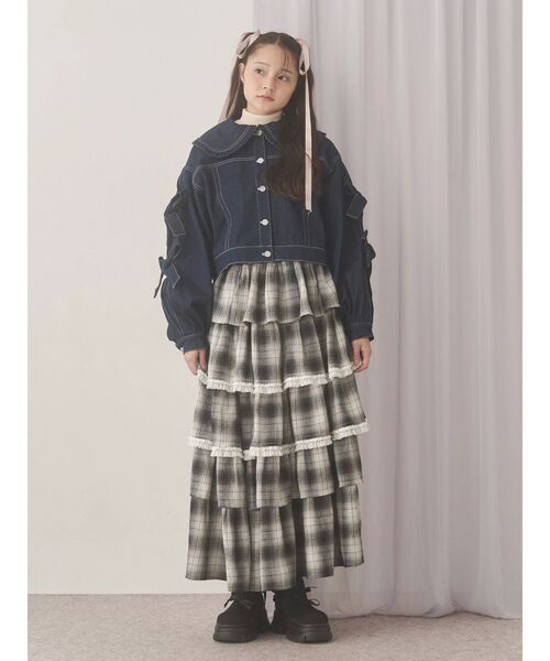 merry jenny（メリージェニー） デニムジャケット gジャン Bigリボン