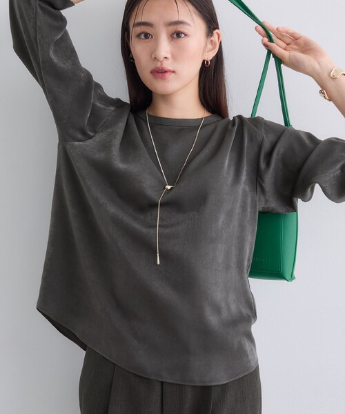 INDIVI インディヴィ サテン ブラウス シャツ トップス とろみ INDIVI（インディヴィ） ブラウス シャツ 「セットアップ可能