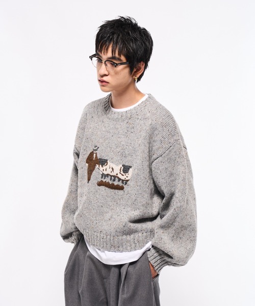 Elanque セーター ニット Volume Embroidrerd knit / ボリューム刺繍 