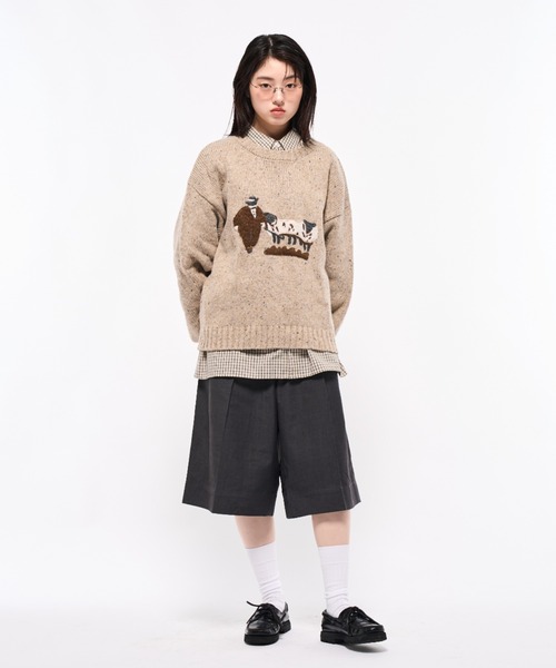 Elanque セーター ニット Volume Embroidrerd knit / ボリューム刺繍 