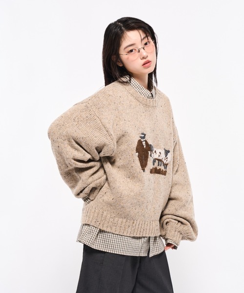 Elanque セーター ニット Volume Embroidrerd knit / ボリューム刺繍 