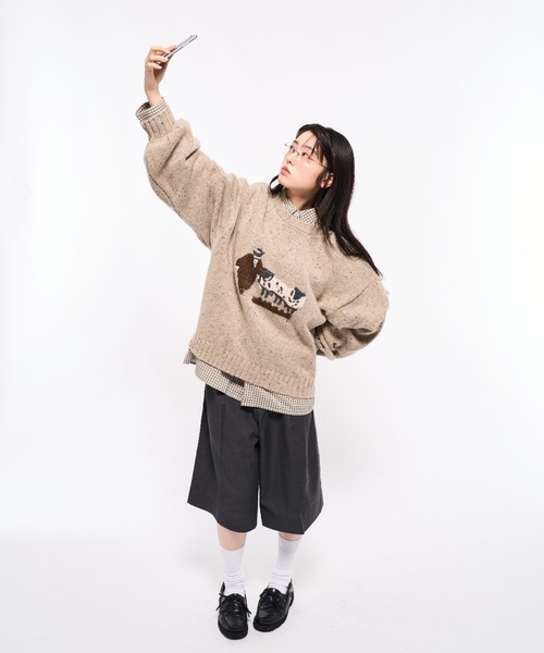 Elanque セーター ニット Volume Embroidrerd knit / ボリューム刺繍 