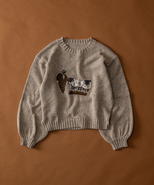 Elanque セーター ニット Volume Embroidrerd knit / ボリューム刺繍