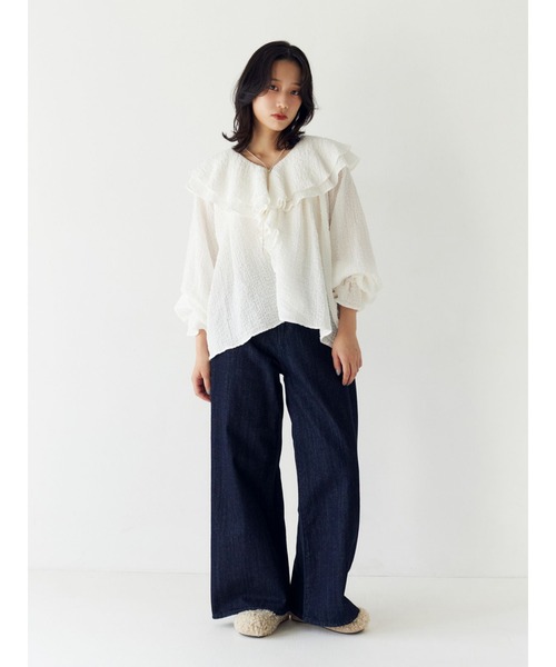Ungrid  新品 フリルブラウス Ungrid（アングリッド） ブラウス シャツ フリルデザインブラウス