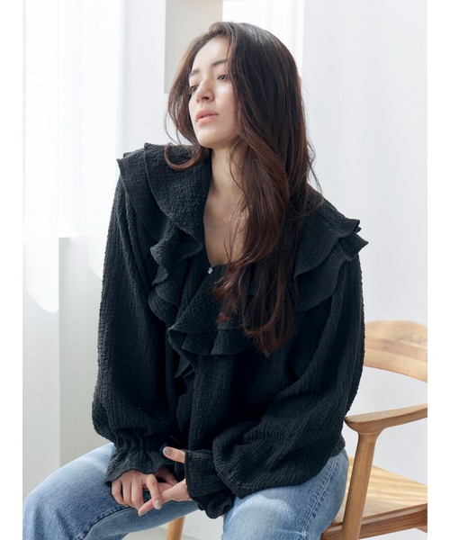 Ungrid  新品 フリルブラウス Ungrid（アングリッド） ブラウス シャツ フリルデザインブラウス