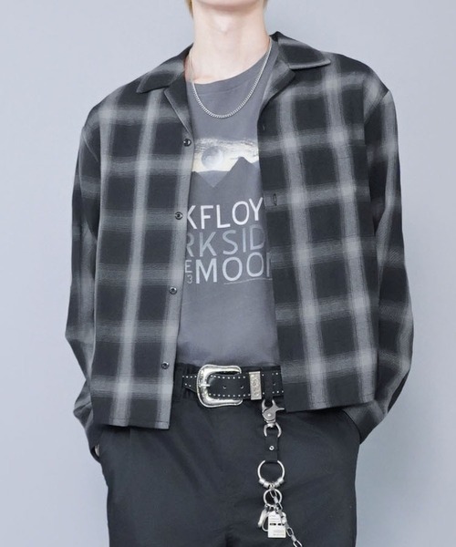 【超短期間出品】【25ss】Atlast&co オンブレチェック　15 SPINNS（スピンズ） シャツ 短丈オンブレチェックシャツ/ネルシャツ