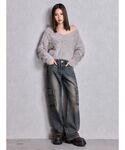 ジーンズ デニム デニムパンツ ハイウエスト ...の詳細画像2