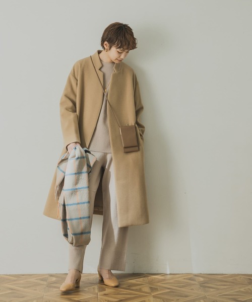 URBAN RESEARCH」 ノーカラーコート 38 ベージュ レディース URBAN 