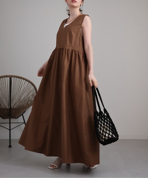 LEONARD ノースリーブワンピース　極美品❗ sakishimatokyo ノースリーブワンピース FREE ブラック レディース