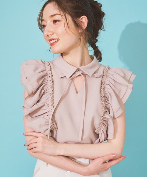 「NOELA」 ノースリーブシャツ フリー ベージュ レディース_画像3