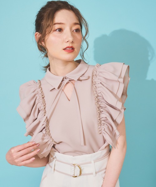 「NOELA」 ノースリーブシャツ フリー ベージュ レディース_画像5
