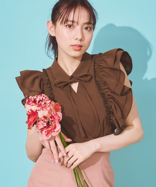 「NOELA」 ノースリーブシャツ フリー ベージュ レディース_画像7