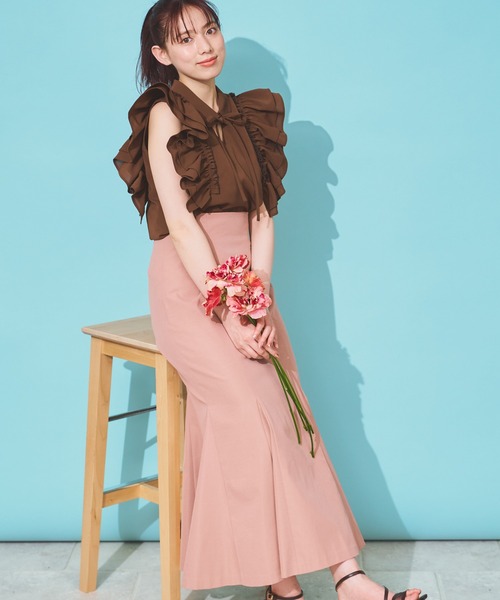 「NOELA」 ノースリーブシャツ フリー ベージュ レディース_画像9