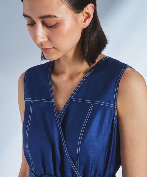 GRACE CONTINENTAL」 ノースリーブワンピース 36 ネイビー レディース