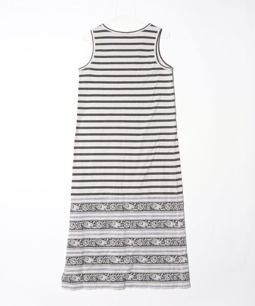 「SOULEIADO」 ボーダー柄ノースリーブワンピース 1 ブラック レディース_画像2