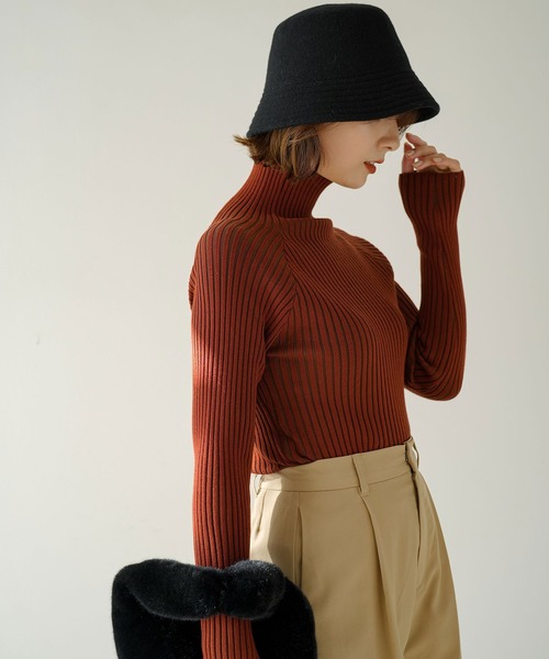 「rectangle」 長袖ニット FREE アイボリー レディース_画像2