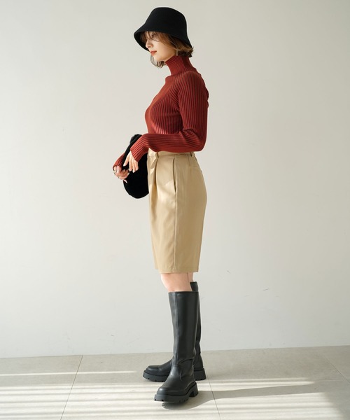 「rectangle」 長袖ニット FREE アイボリー レディース_画像4