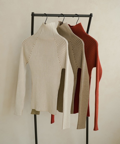 「rectangle」 長袖ニット FREE アイボリー レディース_画像5