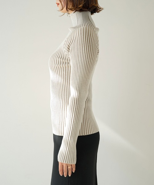 「rectangle」 長袖ニット FREE アイボリー レディース_画像7
