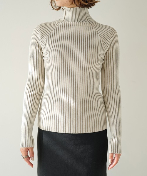 「rectangle」 長袖ニット FREE アイボリー レディース_画像8