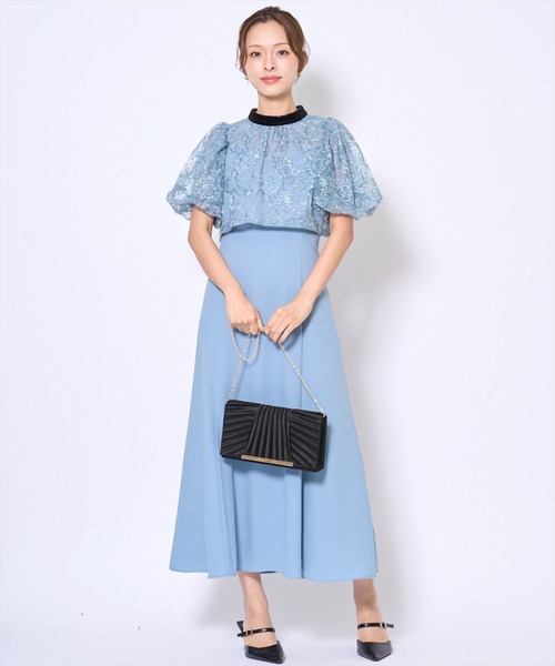 AND COUTURE（アンドクチュール） ドレス ベロアトリミングブラウス