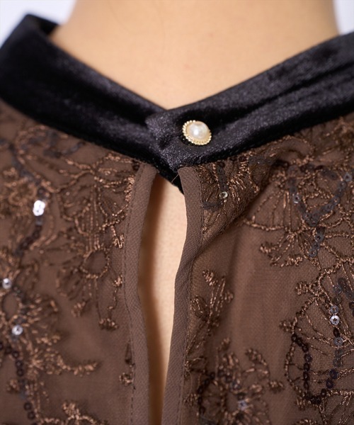 AND COUTURE（アンドクチュール） ドレス ベロアトリミングブラウス