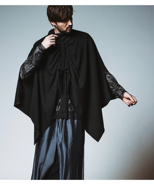「NO ID.」 ポンチョ ONE SIZE ブラック メンズ_画像9