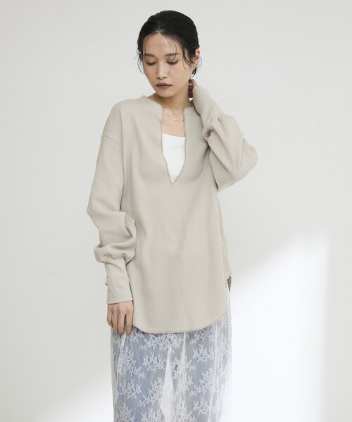 「AMERICANA」 長袖カットソー ONE SIZE チャコールグレー レディース_画像4