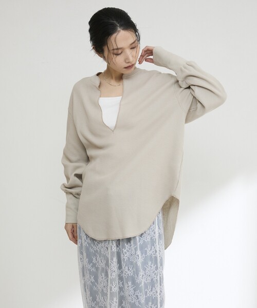 「AMERICANA」 長袖カットソー ONE SIZE チャコールグレー レディース_画像5