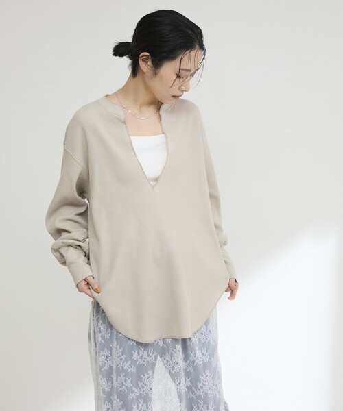 「AMERICANA」 長袖カットソー ONE SIZE チャコールグレー レディース_画像9