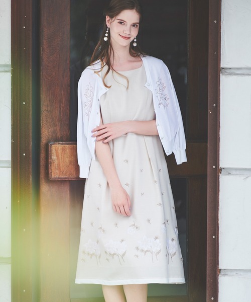 「LAISSE PASSE」 「fleur by laisse passe」ノースリーブワンピース MEDIUM サックスブルー レディースの画像