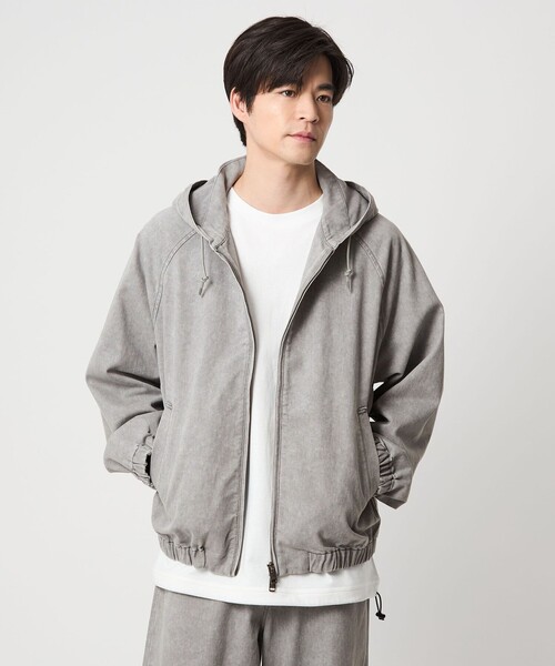 群言堂　根々　フード付きブルゾン　グレー green label relaxing（グリーンレーベルリラクシング） ブルゾン