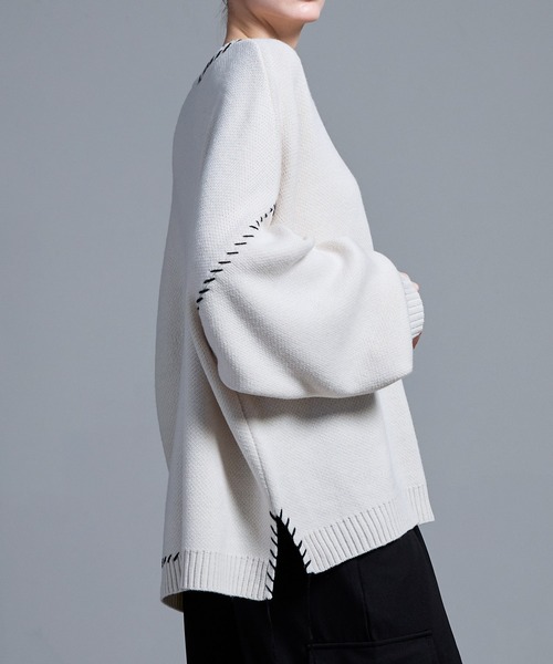 「Loose/ルース」 長袖ニット L ブラック メンズ_画像4