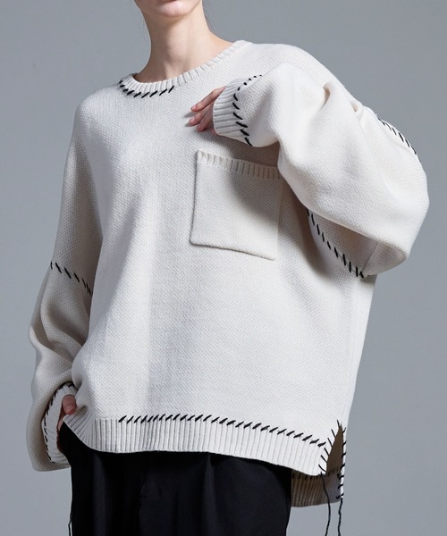 「Loose/ルース」 長袖ニット L ブラック メンズ_画像5