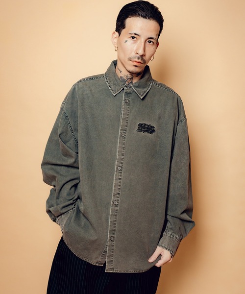 Subciety（サブサエティ） シャツ Washed duck shirt メンズ