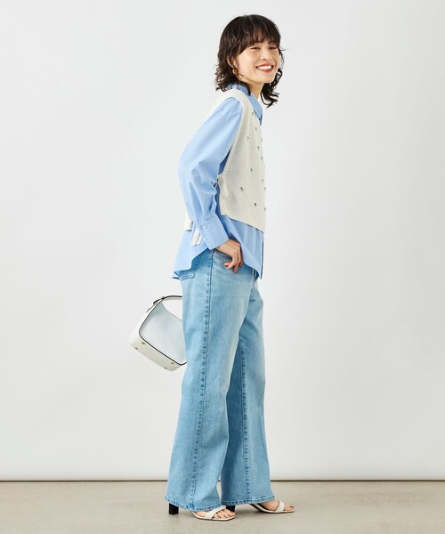 NOLLEY'S（ノーリーズ） ベスト ジレ 「手洗い可能」ビジュー付ベスト