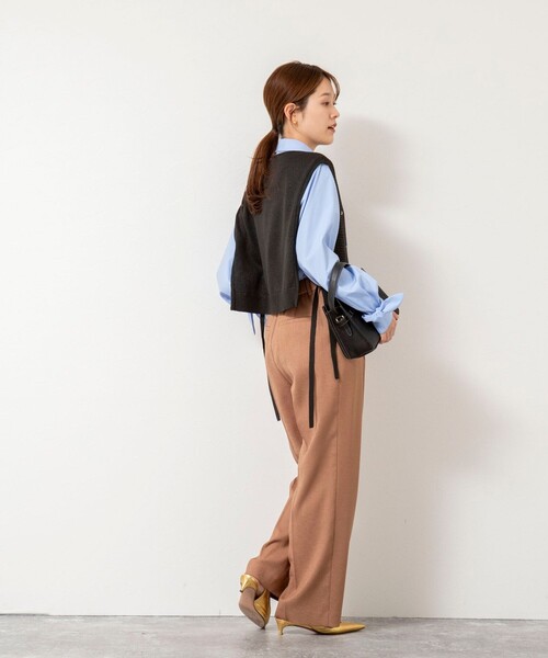 NOLLEY'S（ノーリーズ） ベスト ジレ 「手洗い可能」ビジュー付ベスト