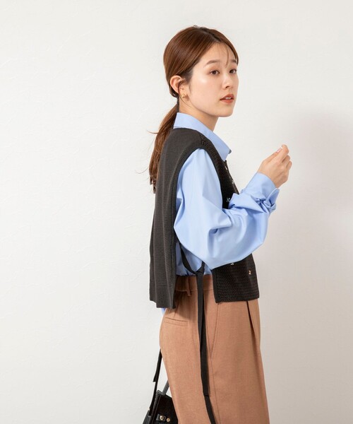 NOLLEY'Sのベスト NOLLEY'S（ノーリーズ） ニットベスト FREE チャコールグレー