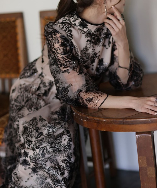 「HUG.U」 7分袖ワンピース X-LARGE ライトベージュ レディース_画像8